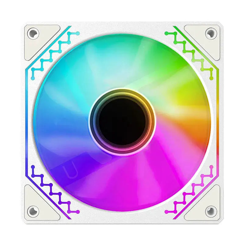 TEUCER Prism12025 120mm ARGB PC case fan with rainbow lighting and 5V 3-pin PWM