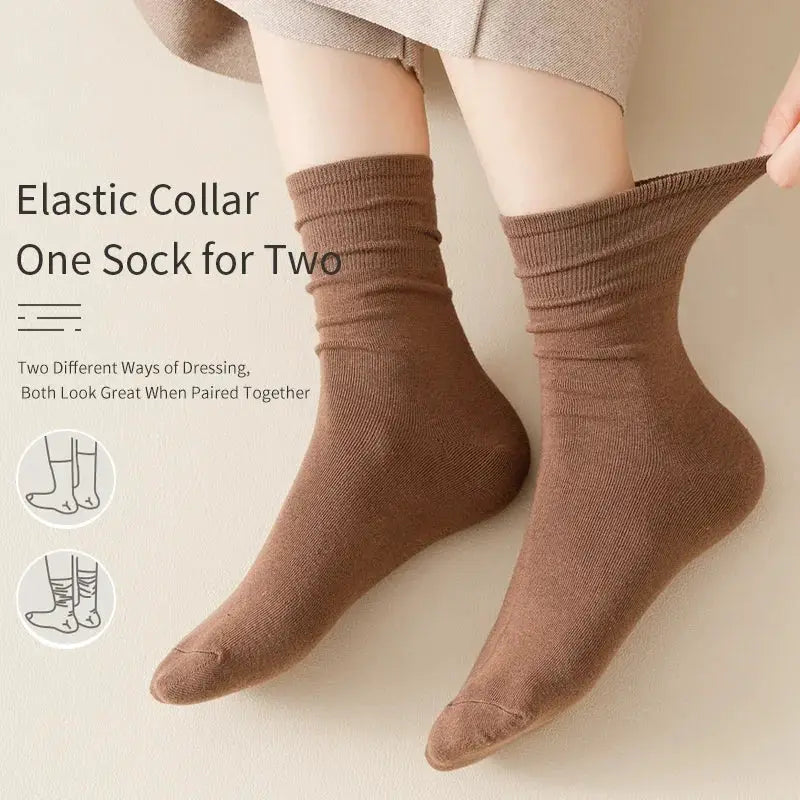 NovaLoom Women Mid Tube Socks 6 Pairs Gradient Colors Soft Polyester Blend For Spring And Summer Comfort