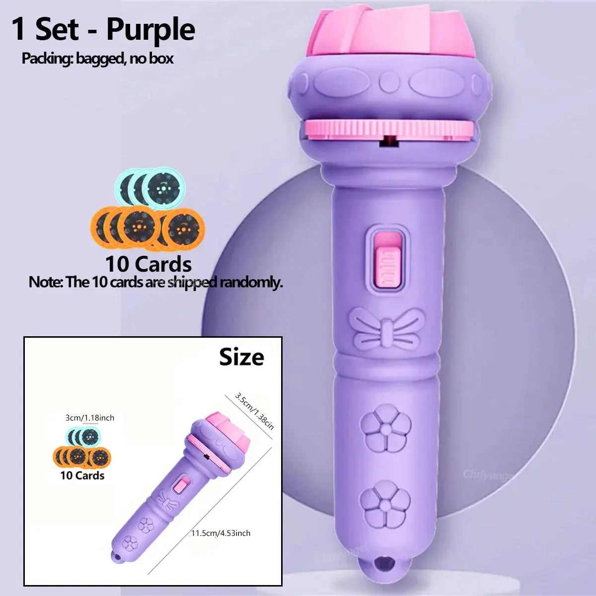 Cartoon Projection Flashlight For Kids And Babies With 10 Cards And 80 Patterns Bedtime Story Projector Toy
