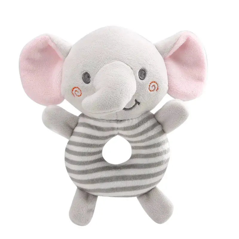 Newborn Baby Rattle Toys Plush Cartoon Animals Hand Ring Toy For Infants 0 To 24 Months Early Educational Toy