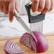 ChefCraft Stainless Steel Onion Slicer Holder And Meat Tenderizer Multipurpose Cutting Tool With Full Grip Handle