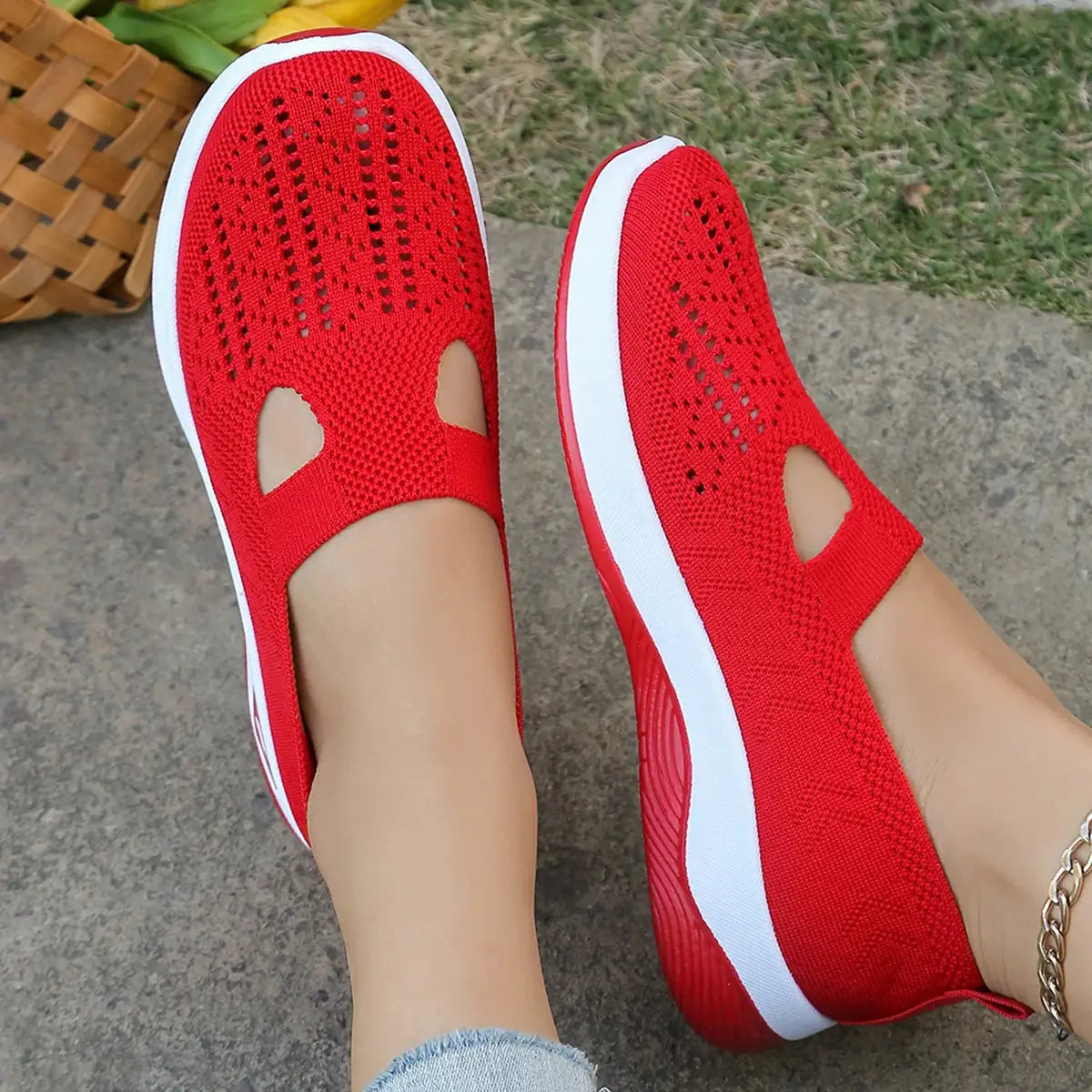 NovaStride Casual Slip On Womens Summer Shoes With Breathable Mesh Upper For All Day Comfort