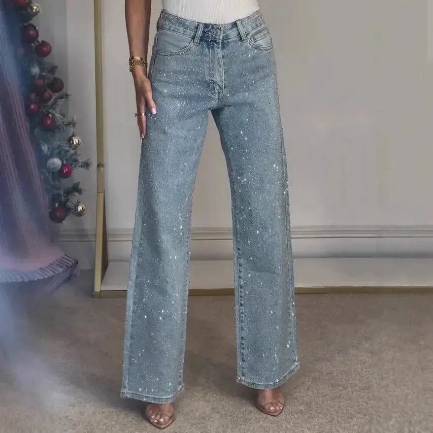 Straight Jeans For Women High Waist Stretch Vintage Denim Pants