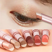 Gradient Two Color Eyeshadow Pen Dual Ended Waterproof Sweat Proof Pearlescent Finishes Long Lasting Wear