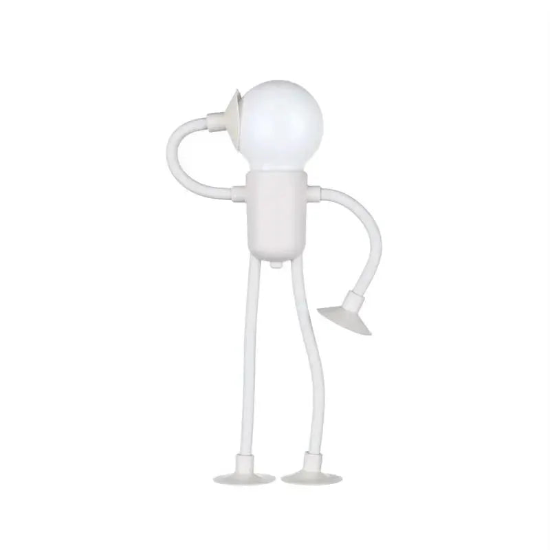 Simples Market changeable-shape sportsman night light, white mini desk lamp with suction feet.