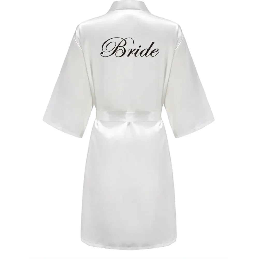 Bridal Satin Robes Set Grass Green White Short Getting Ready For Wedding Day Luxury Bride Monogram Bridesmaid