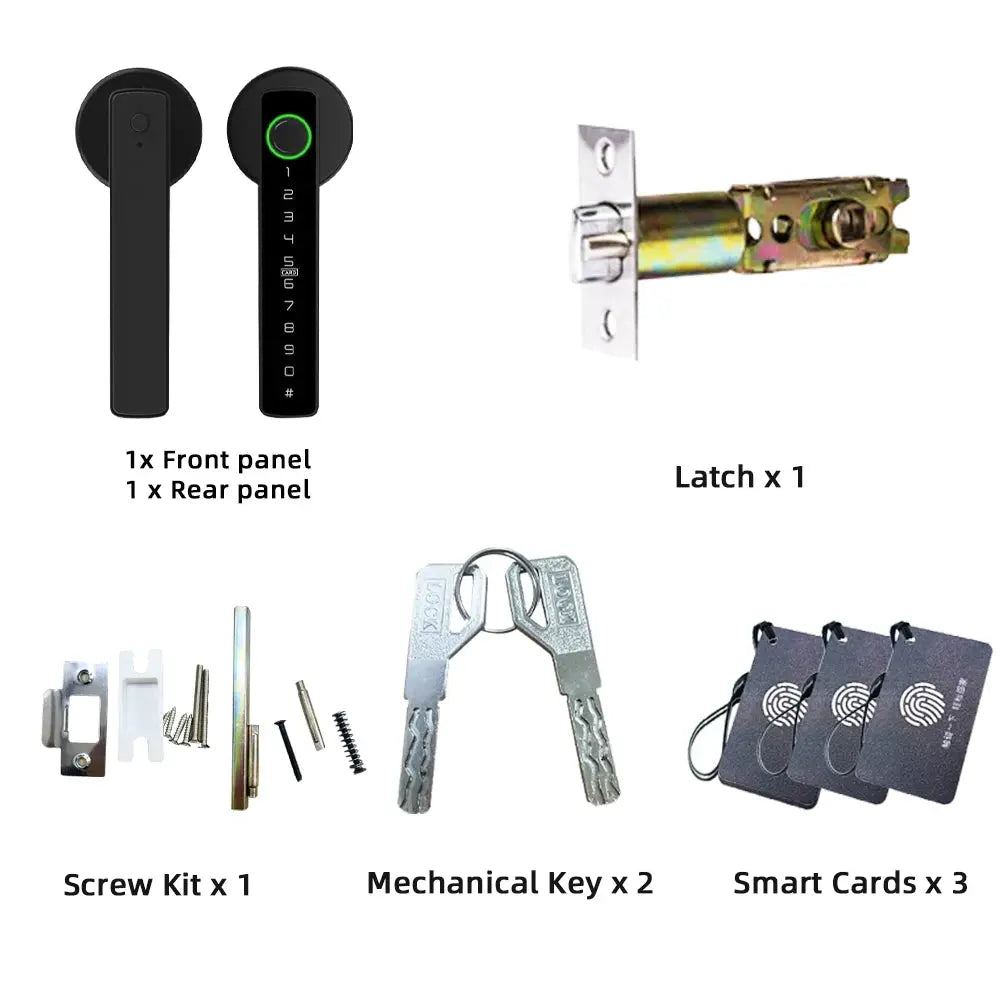 RAYKUBE M5 Smart Fingerprint Door Lock With BLE Tuya App Unlock, Password, Key, IC Card And SmartLife Compatibility