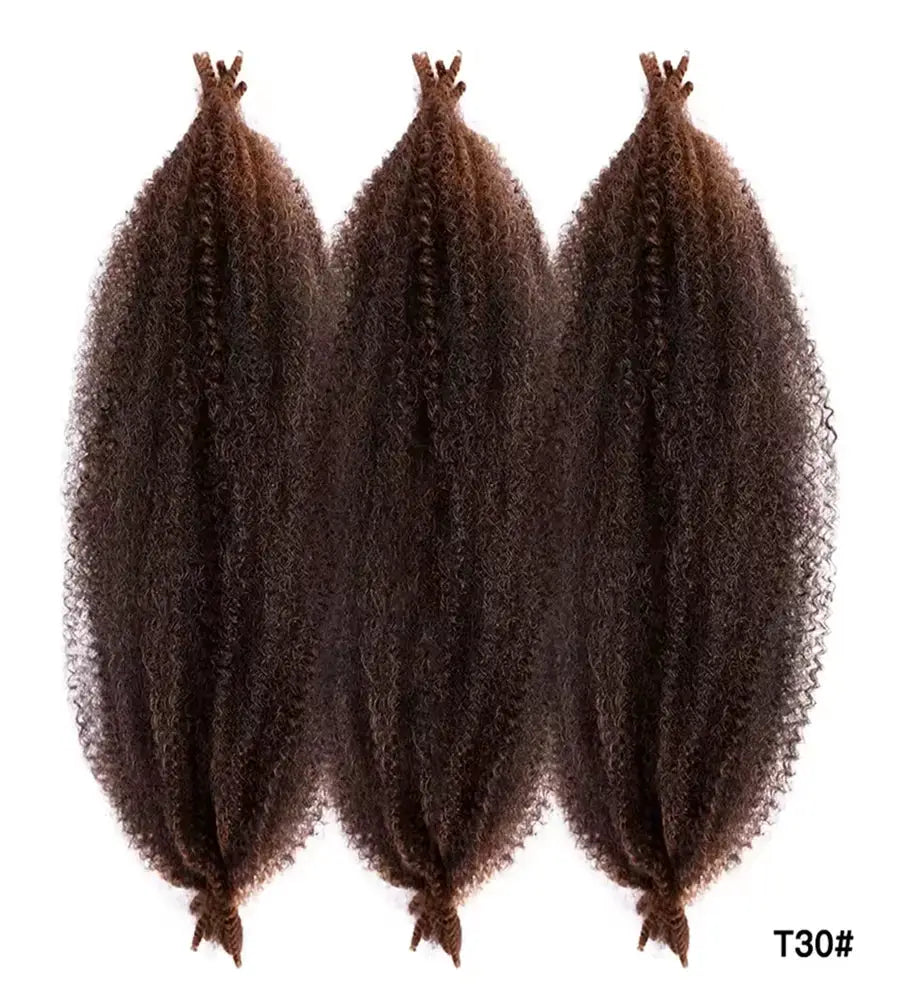 Afro twist hair extensions 3-pack Simples Market, 22in, dark brown synthetic bundles