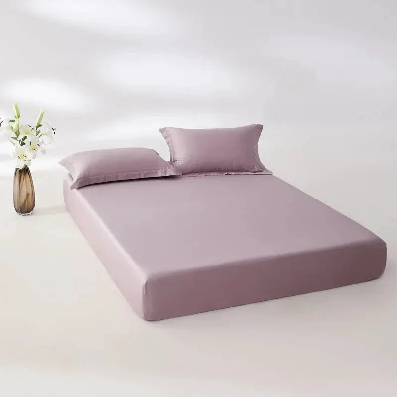 100% Egyptian cotton fitted sheet by Simples Market in lavender, 800 TC, with elastic corners for 140/160/200 cm beds