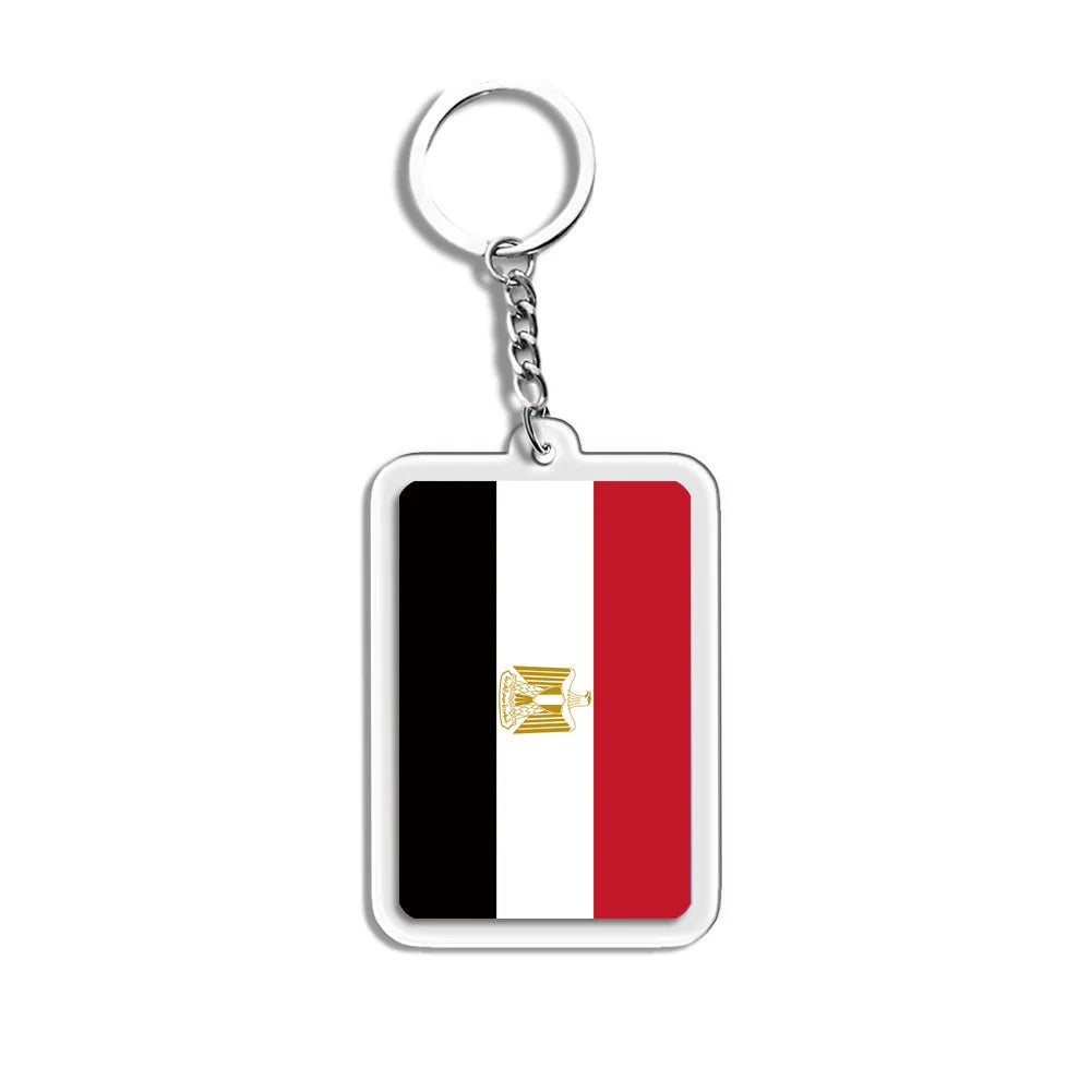 National Flags Keychain Set With Glass Inlay Ten Flags Zinc Alloy