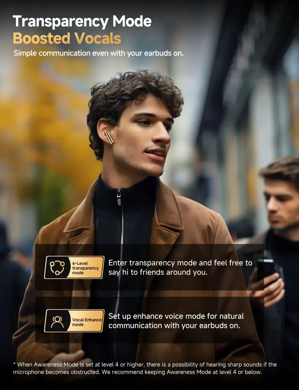 QCY MeloBuds Pro ANC wireless earbuds, metallic gold finish