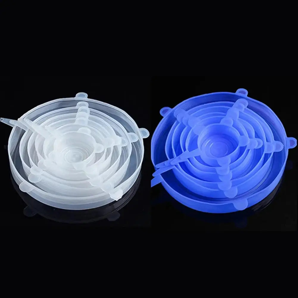 6 Pack Silicone Stretch Lids For Bowls And Containers Kitchen Microwave Covers Universal Fit Airtight Food Storage Lids
