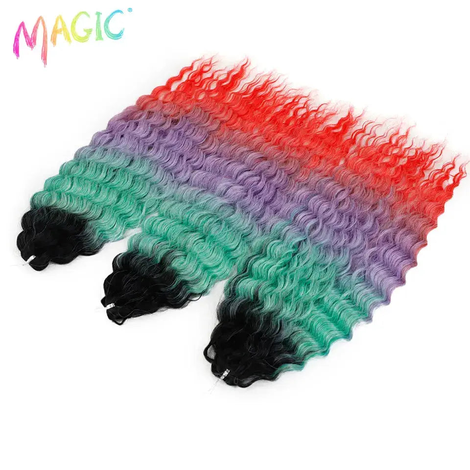 Magic Ariel Curl crochet hair, ombre blonde water-wave twists, 22in synthetic braiding extension by Simples Market