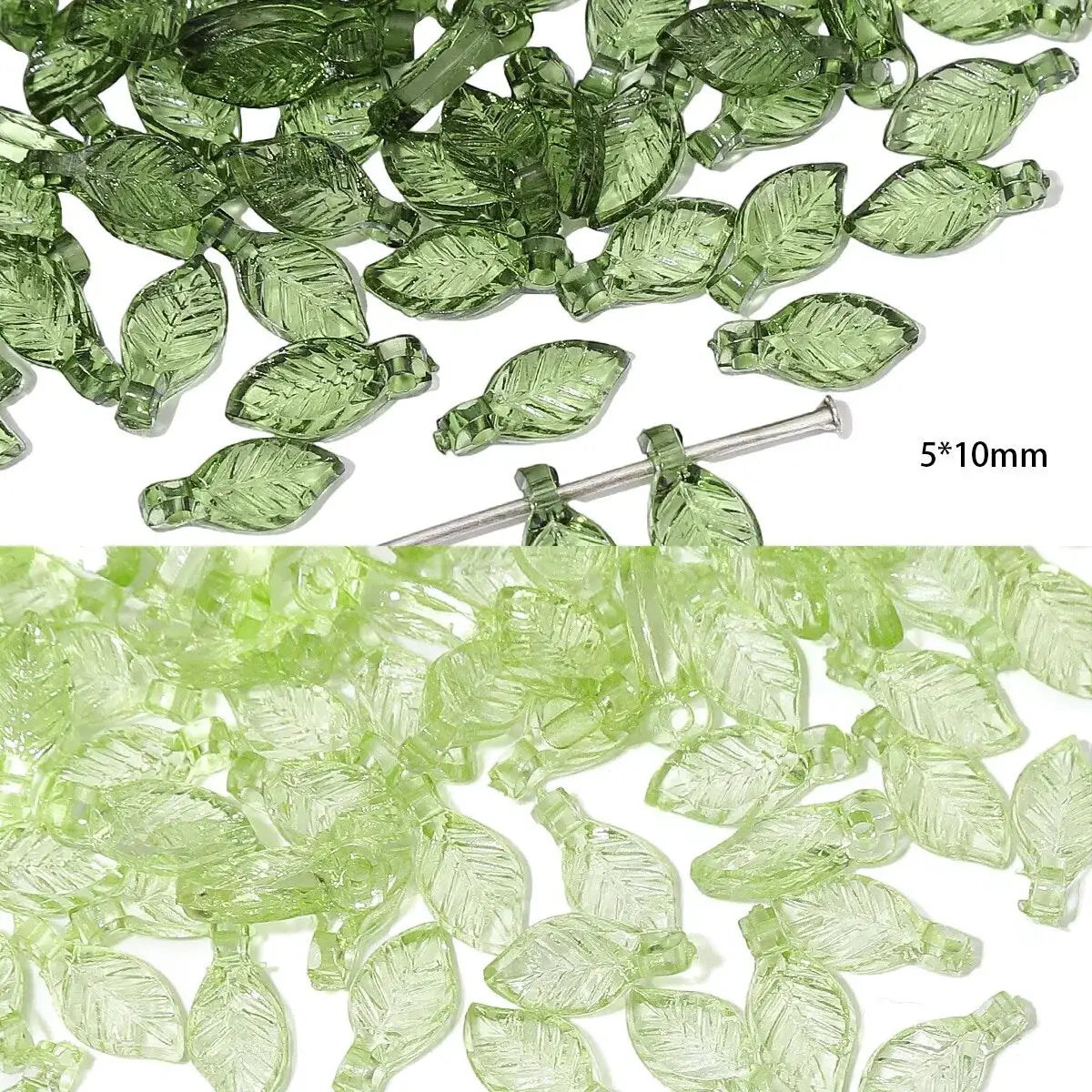100 Pieces Acrylic Mini Tree Leaf Beads for DIY Jewelry Making Necklace and Earrings