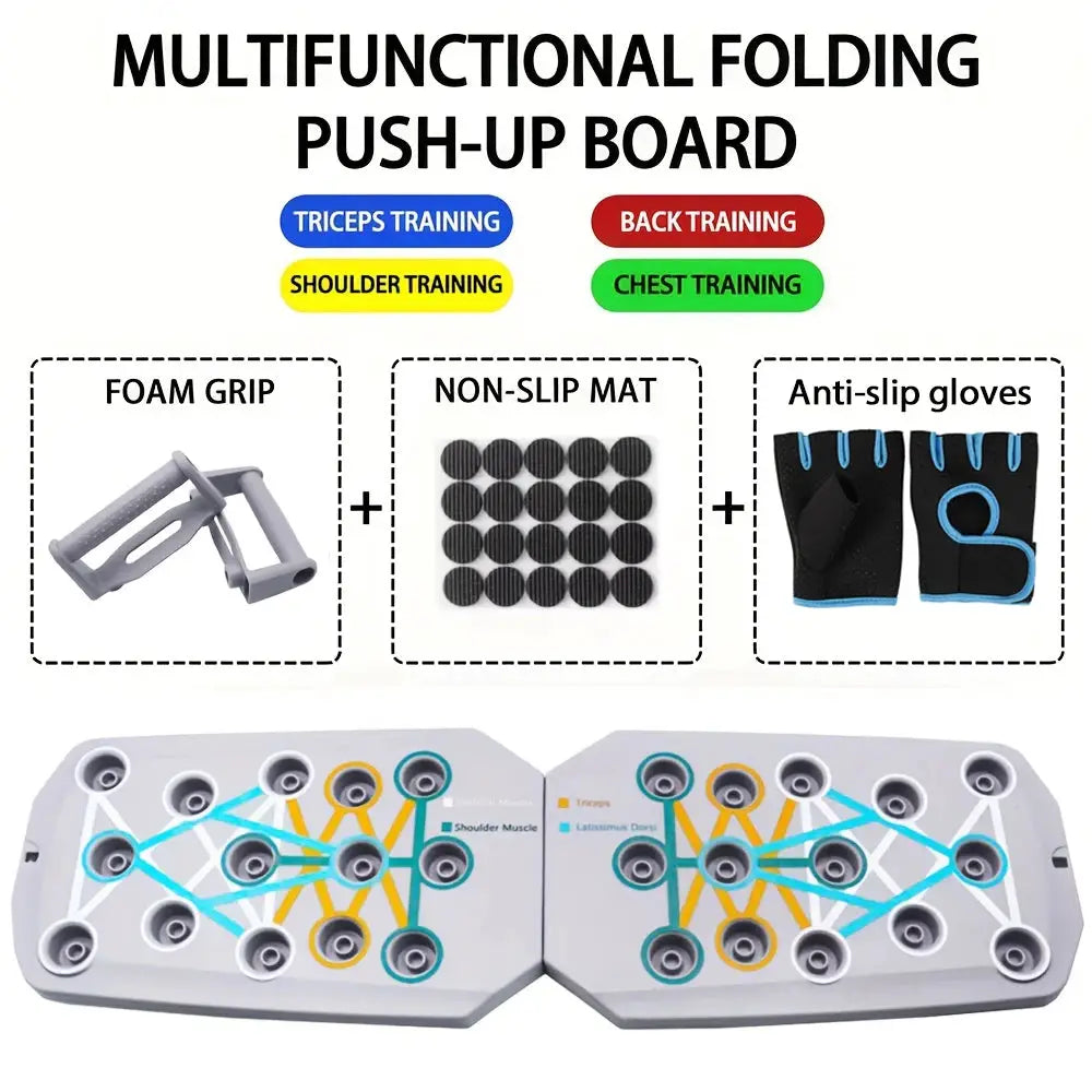 Portable Multifunctional Push Up Board Set Foldable Fitness Equipment For Chest Back Arms Abdomen Training