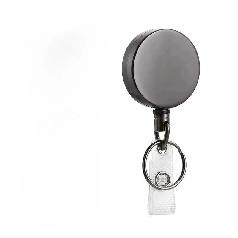 Retractable Metal Wire Keychain With Badge Reel ID Lanyard For Name Tags Card Badges Easy Pull Buckle Elastic Key Ring - Simples Market