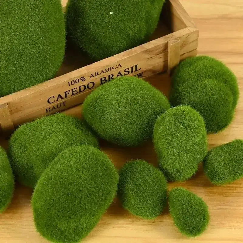 10Pcs Simulation Moss Stone Set Artificial Moss Rocks For Home Garden Decor Flower Pot Creative Crafts