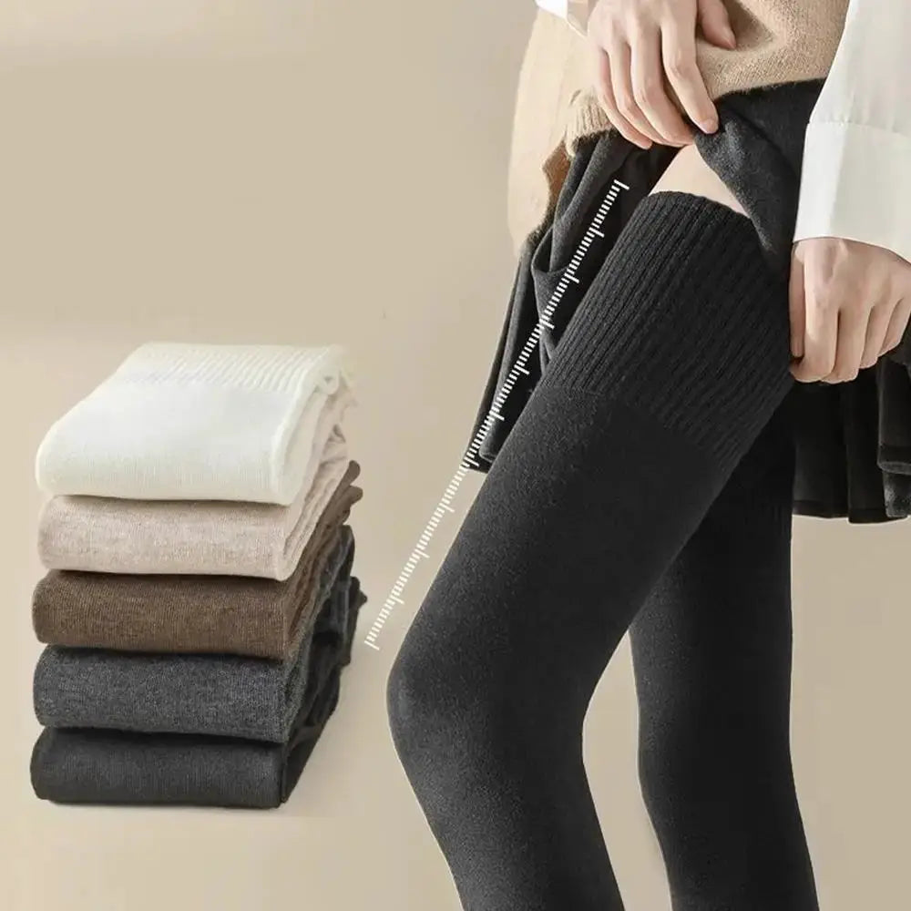 Velvet Winter Thigh High Socks For Women 100cm Lengthened Over The Knee Stockings For Warmth
