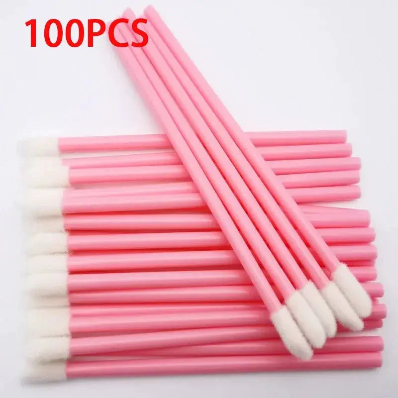 GlamKit 100 Pcs Disposable Cosmetic Brushes Set For Lip Eyelash Extensions Mascara And Lipstick