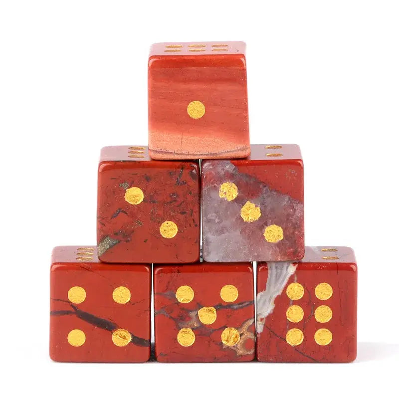 5 Piece Natural Stone Dice Set Amethyst Agate Tiger Eye 1.6cm Each Stone For Tabletop Games Wholesale