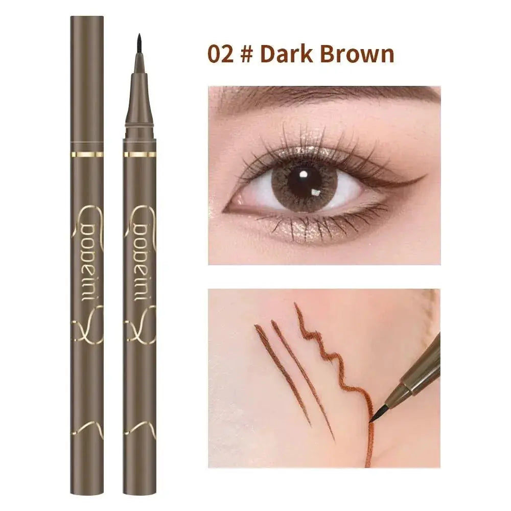 Silkworm Liquid Eyeliner Waterproof Quick Drying Ultra Fine Matte Black Brown Long Lasting For Precise Lines
