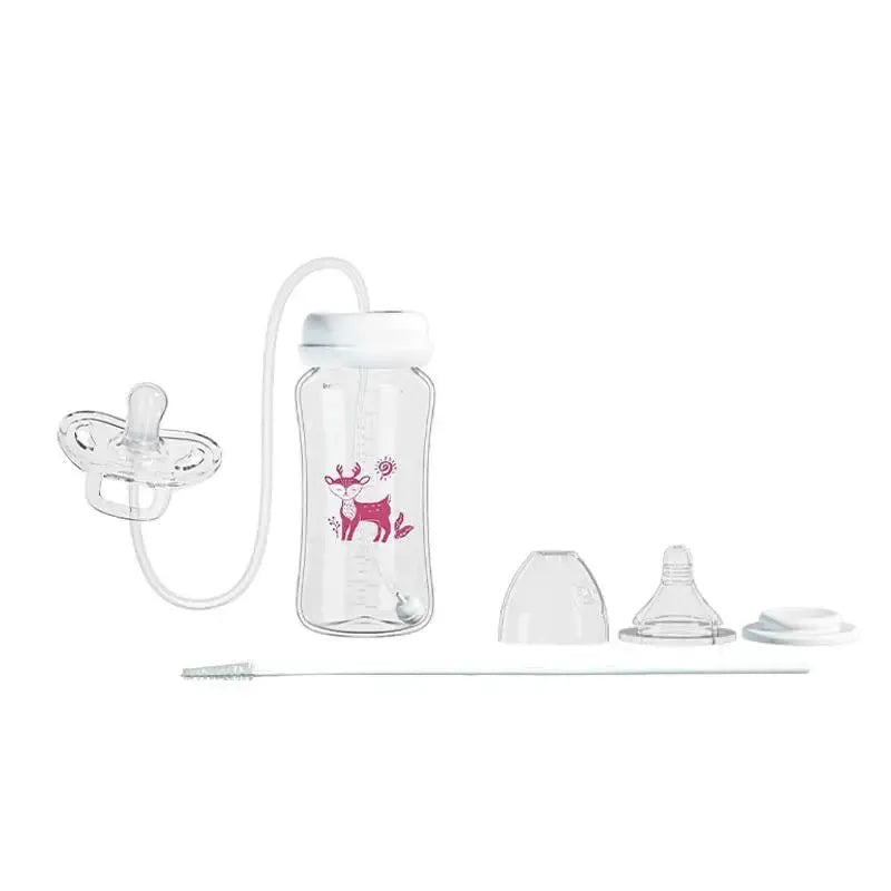3 In 1 Hands Free 300ML Wide Neck Baby Bottle With Milk Storage Pacifier And Anti Drop Gravity Ball Feeding Bottle