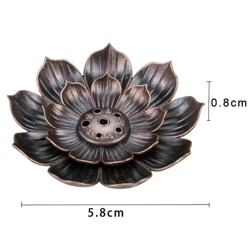 Alloy Incense Burner Stick Holder Plate Lotus Censer Bronze Nasturtium For Buddhism Zen Decor