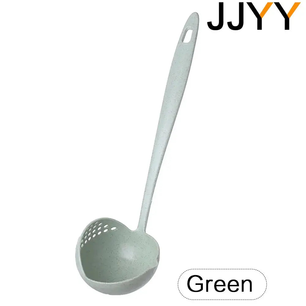 JJYY 2 In 1 Long Handle Kitchen Spoon And Colander Filter Plastic