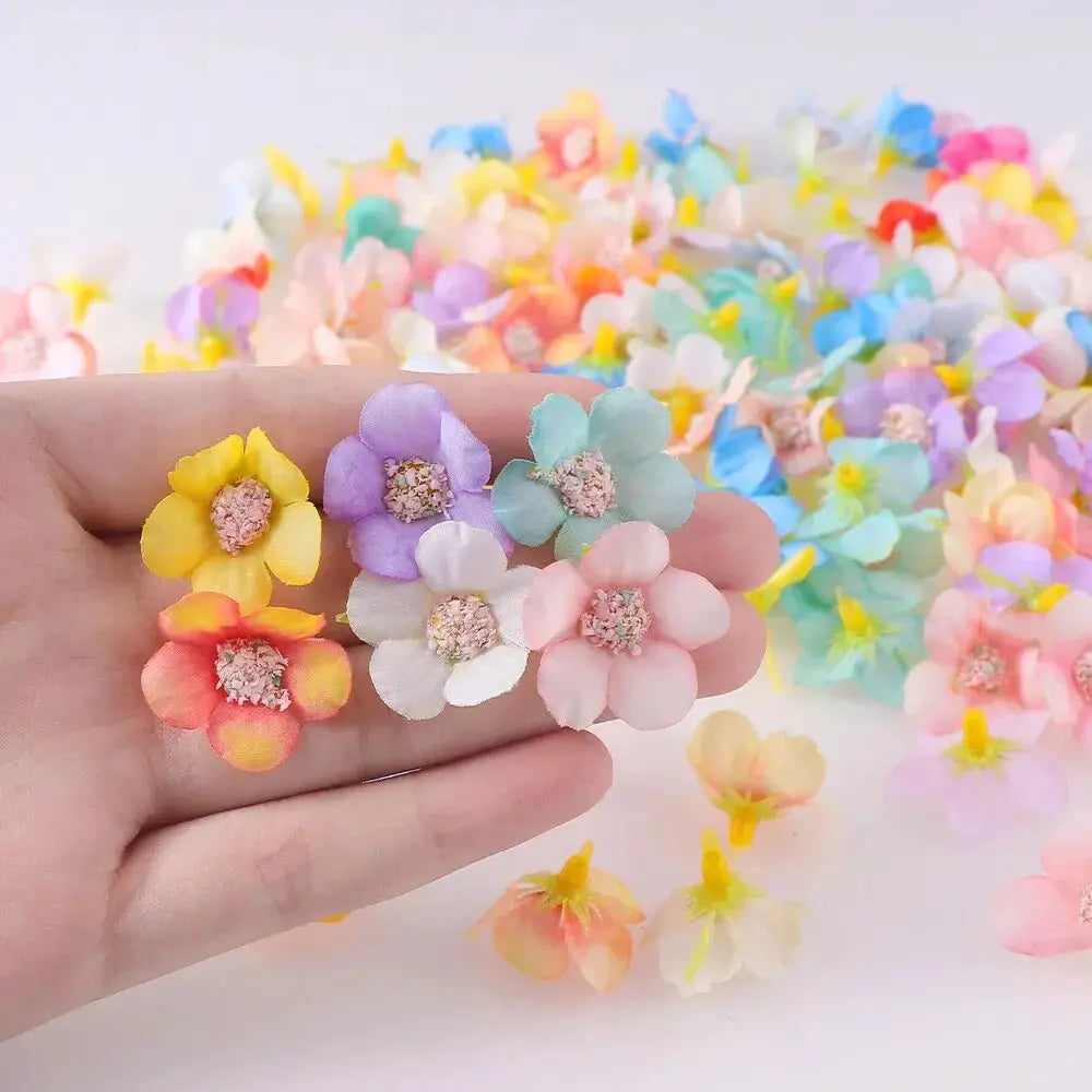 50 Piece Mini Artificial Rose Flower Heads Silk Fake Flowers For Home Decor Wedding Decoration Craft Wreaths Gifts