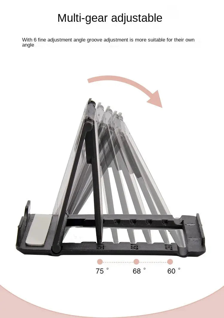 Desktop tablet folding stand by Simples Market, black plastic, adjustable multi-gear angles