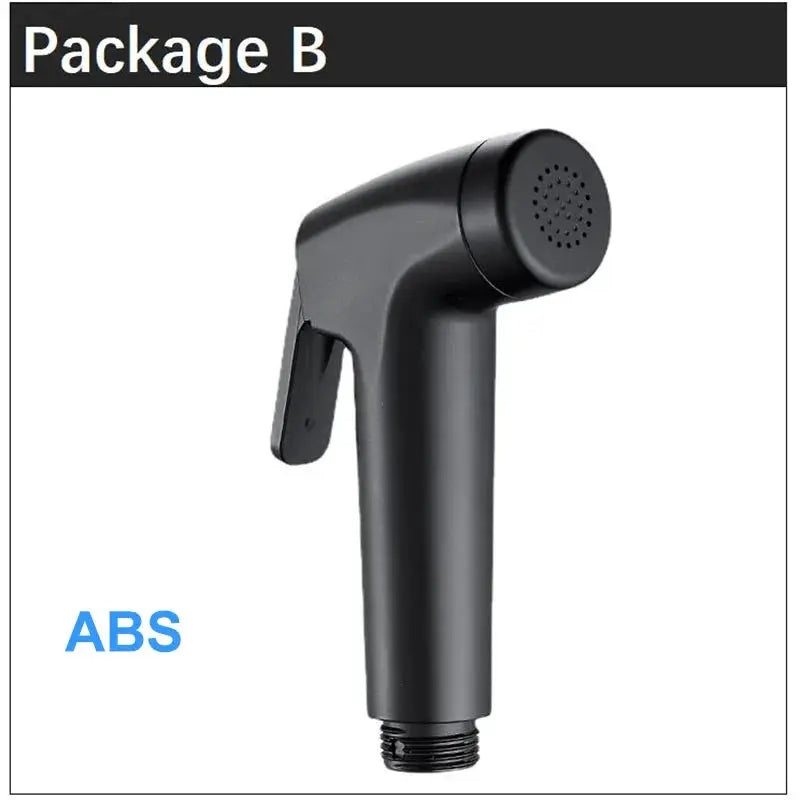 Handheld black bidet spray gun with ABS body for toilet cleaning