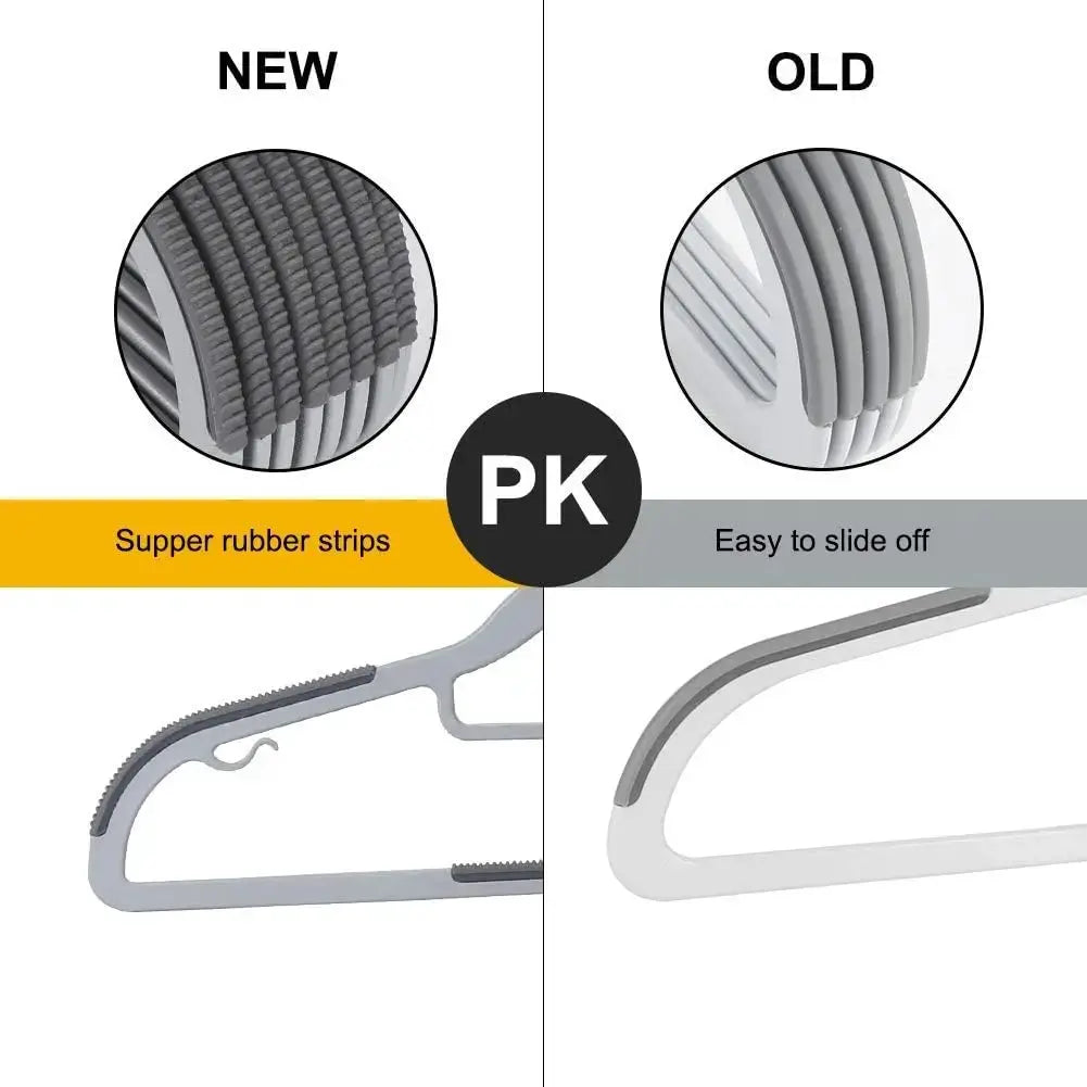Simples Market 50-pack plastic clothes hangers, anti-slip and scratch-resistant, gray heavy-duty