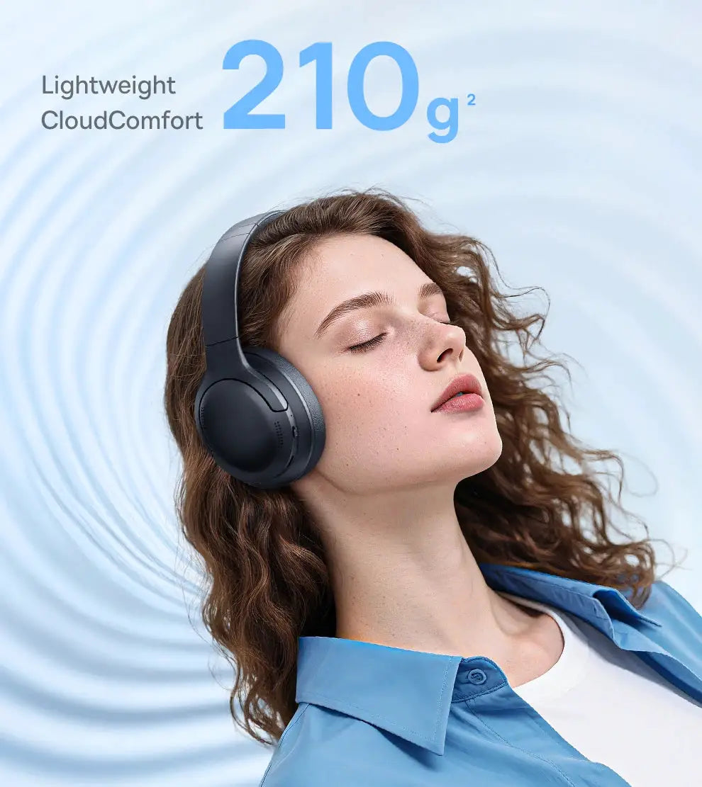 Baseus wireless over-ear headphones with 40mm drivers, foldable, black, 80-hour playtime
