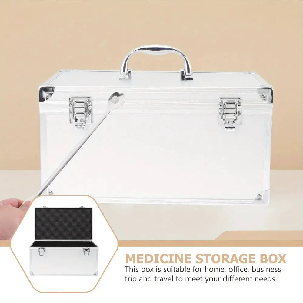 AluGuard Aluminum Storage Case Portable Organizer With Secure Metal Lock And Moisture Proof Seal