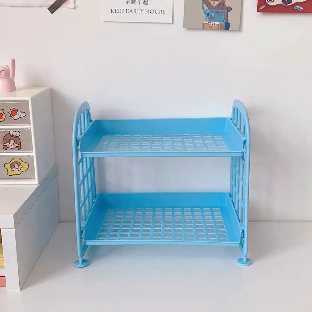 Desktop Stationery Rack and Makeup Organizer Combines Multi Function Plastic Desk Shelf Storage for Office Dorm Vanity