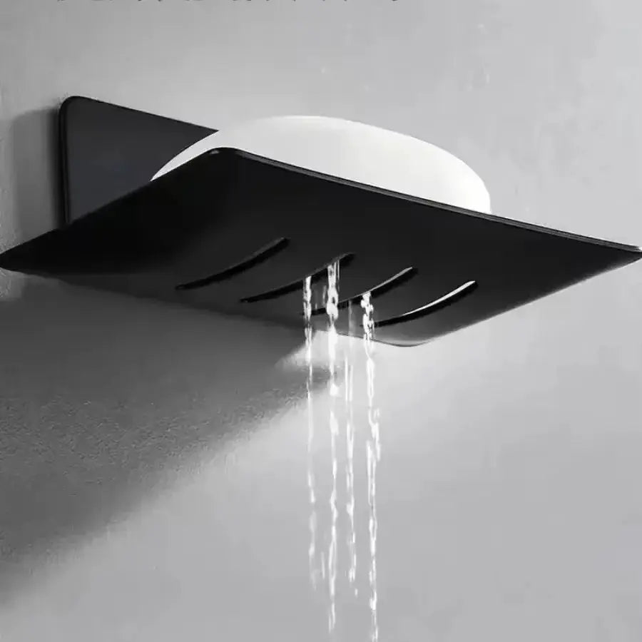 Apex Homeware Carbon Steel Soap Box Wall Mounted Non Perforated Base Rust Resistant Bathroom Soap Holder