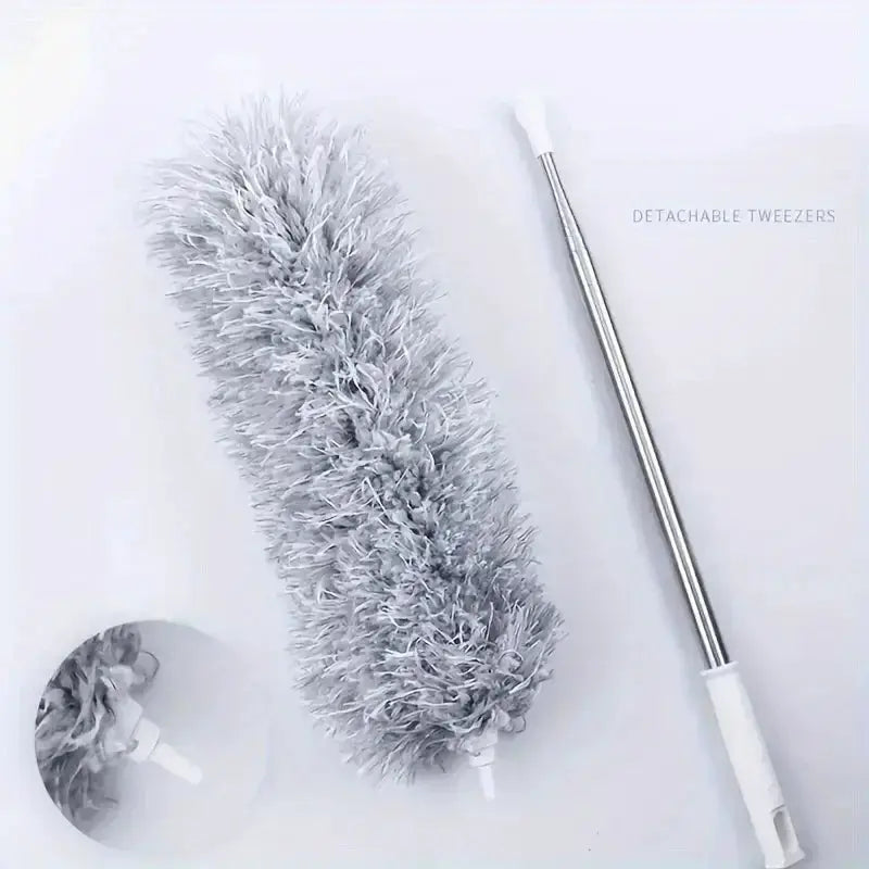 Simples Market 2.8m extendable chicken feather duster with curved ceiling broom and electrostatic dust collector