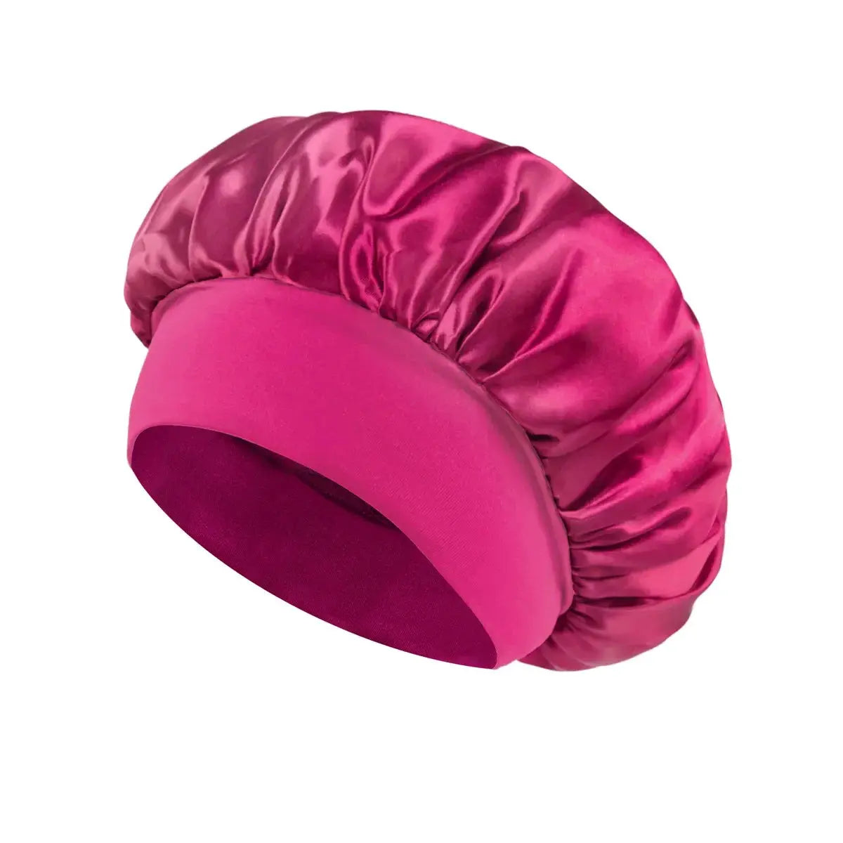 SilkGuard Satin Bonnet For Women With Wide Brim Sleep Hat And Elastic Band For Hair Protection