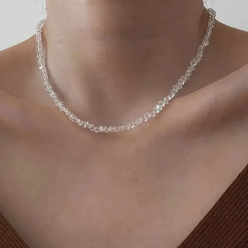 Tetrahedron Triangle Crystal Glass Charms Necklaces For Women Jewelry Making Accessories