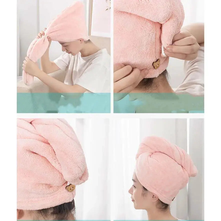 10Pcs Quick Dry Hair Towels Microfiber Absorbent Spa Sauna Bath Set With Buckle Design For Hair Care