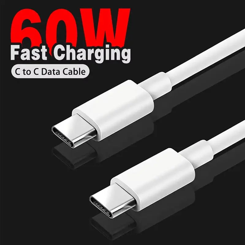 Vikefon USB C to USB C 60W Fast Charging Cable High Power Charge for iPhone 15 16 Samsung Xiaomi Huawei