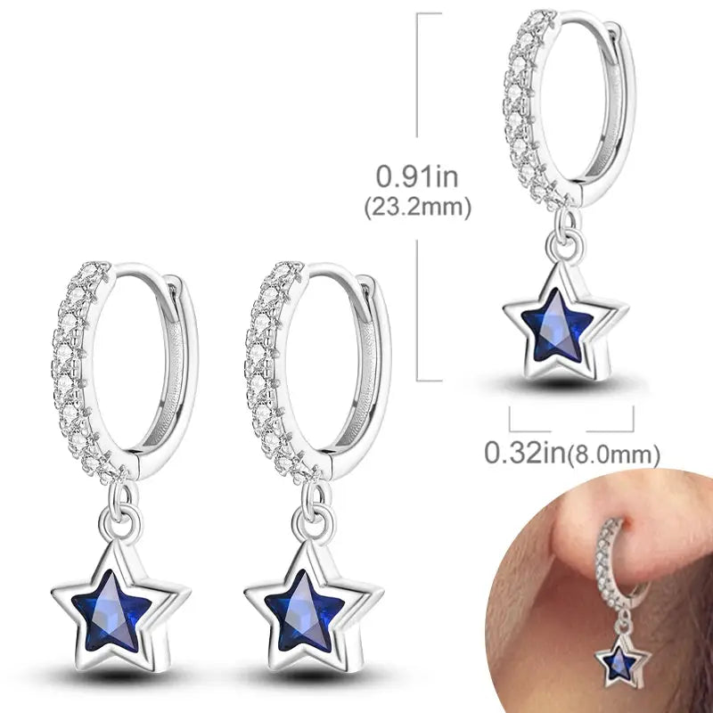 925 Sterling Silver Hoop Earrings Hypoallergenic Zirconia Hoops For Women Girls High Quality Fashion Jewelry