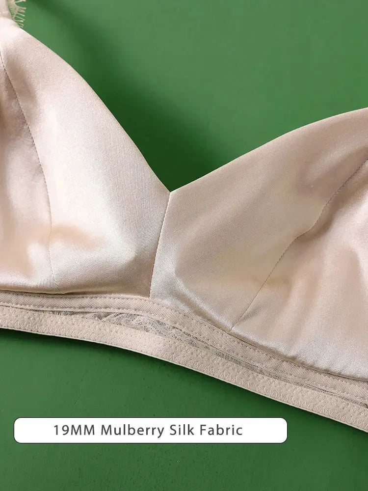 SuyaDream silk bra cup in nude Mulberry silk fabric beige