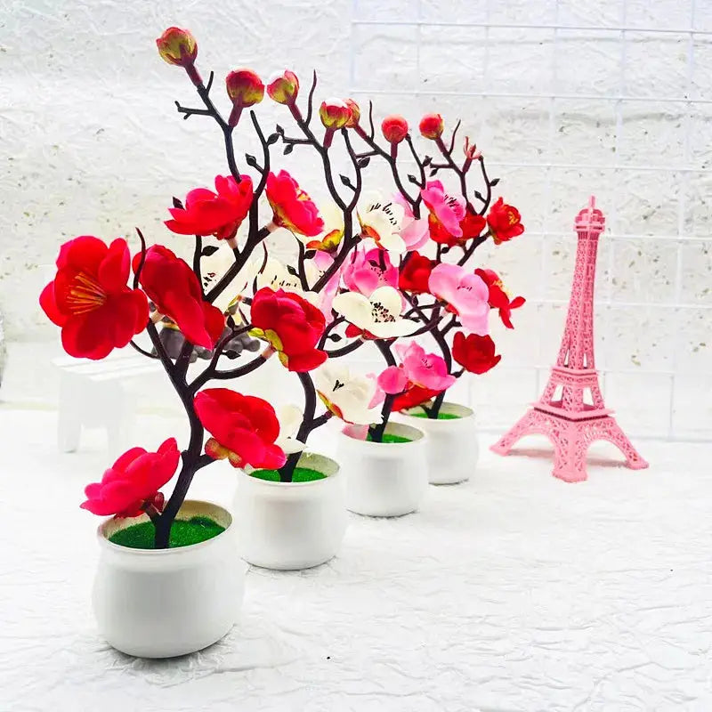2025 Mother's Day Gift Artificial Bonsai Tree Home Decor Potted Plant Tabletop Fake Flower