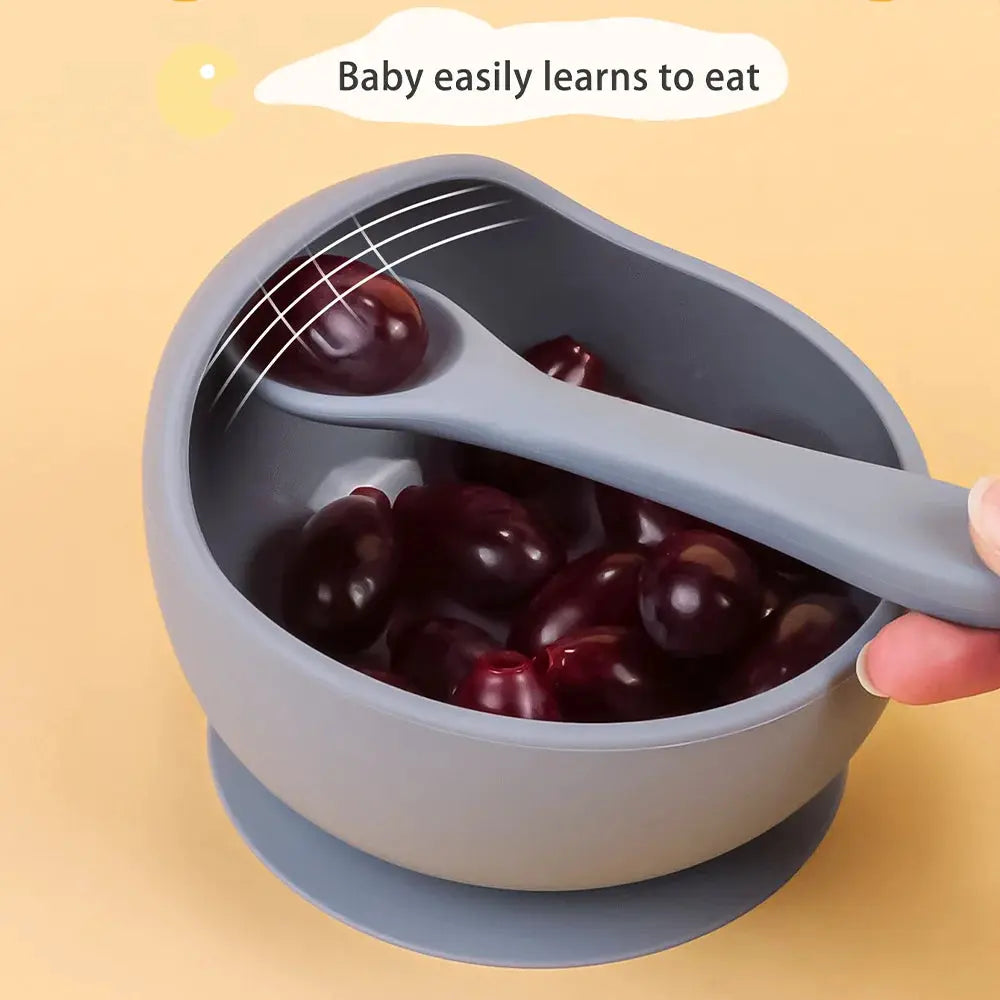 2 Piece Silicone Sucker Bowl Set For Infants And Toddlers With Strong Suction Base For Spill Free Mealtime