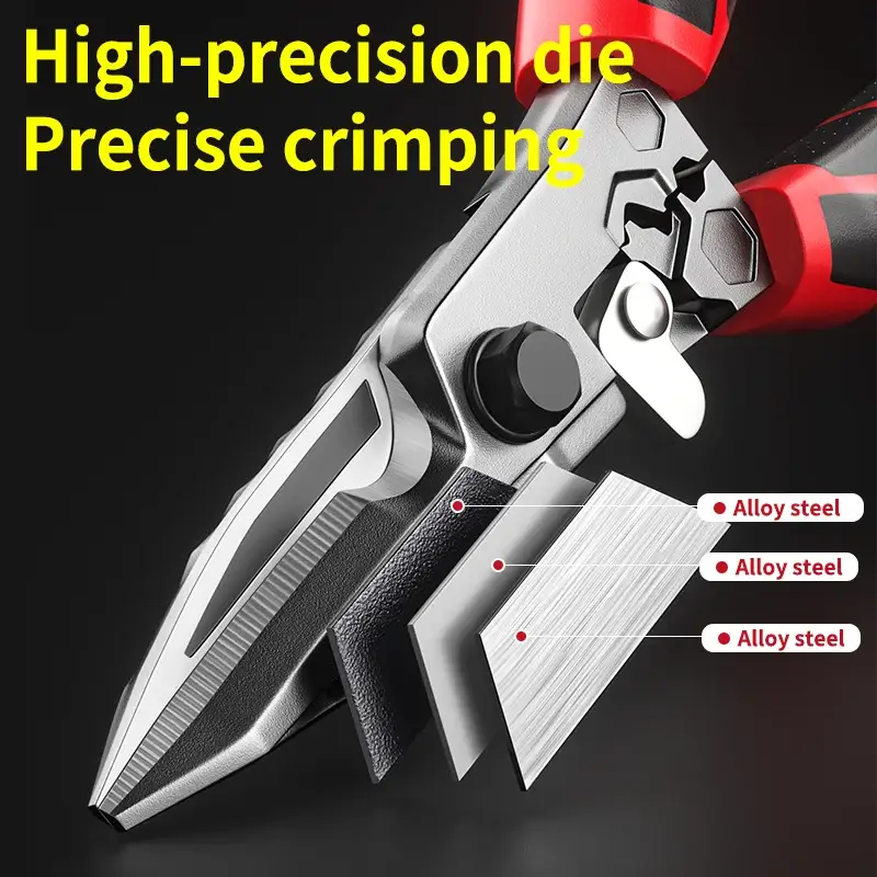 Multi Functional Electrician Scissors Crimping Wire Cutting Tool With Wrench For Metal Sheet And Cable Cutting
