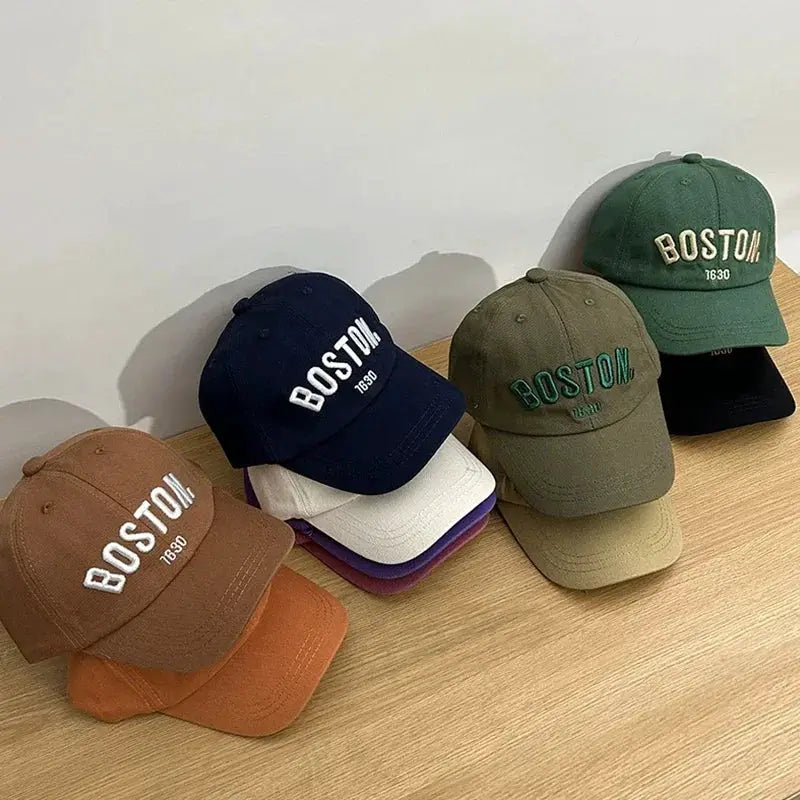Solid Letter Kids Baseball Cap With Embroidery Adjustable Sun Hat For Boys And Girls Spring Summer