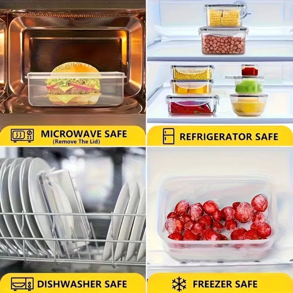 8 Piece BPA Free Airtight Food Container Set With Locking Lids Microwave And Freezer Safe PP Plastic Storage