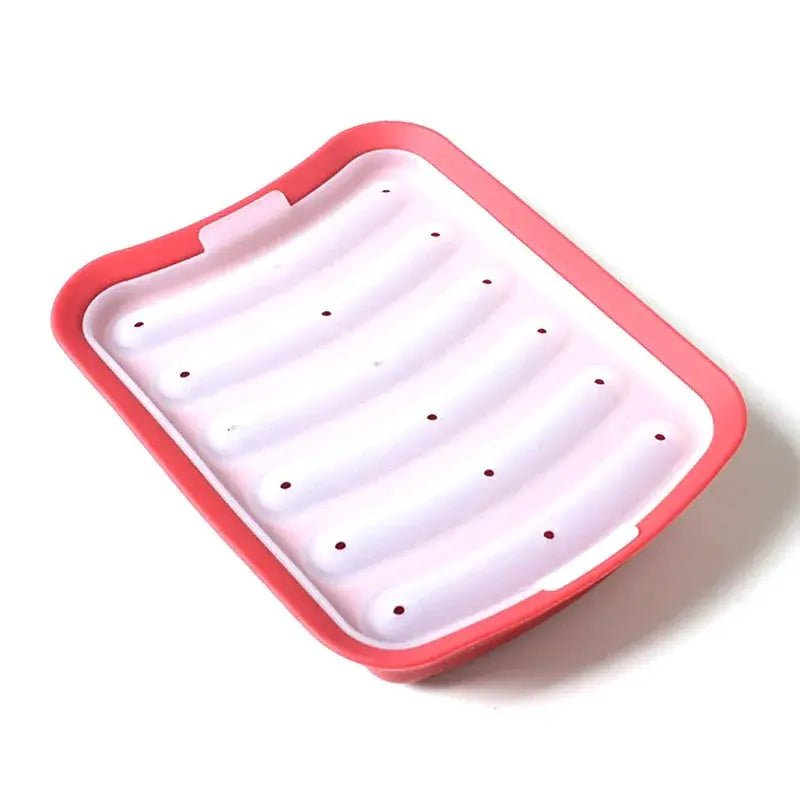 Six Grid Silicone Sausage Mould With Lid For Homemade Sausages And Hot Dogs Diy Bakeware Kitchen Tool Set