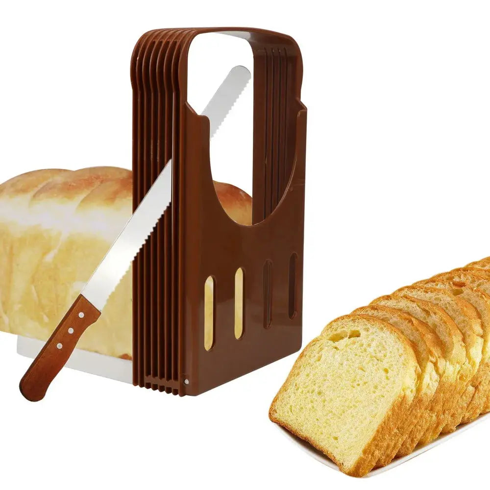 Niceyard Toast Bread Slicer Stand Plastic Foldable Loaf Cutter Rack Cutting Guide Slicing Tool Bakeware